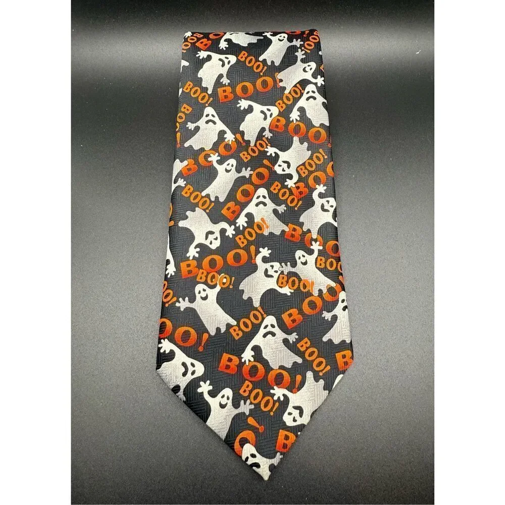 Halloween Men’s Neck Tie Ghosts Boo 60” Long